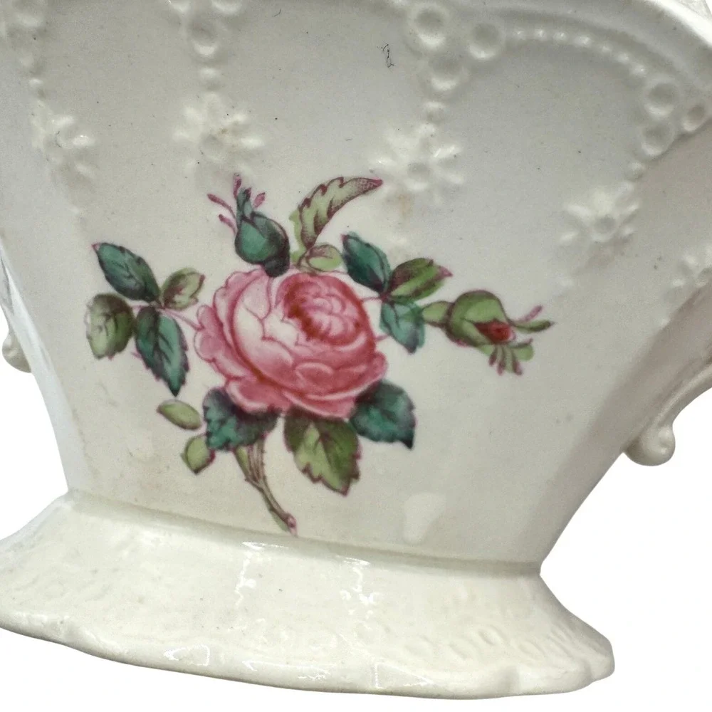 Spode Jewel Copeland England Sugar‎ Bowl Footed Rose Floral Lid Antique